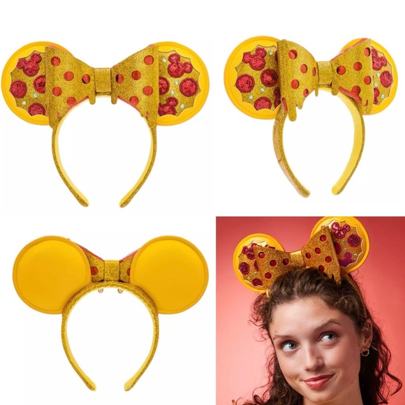 Loungefly Mickey Mouse Pizza Mini Backpack & Ears Bundle Set – Disney Eats NWT - Picture 3 of 12